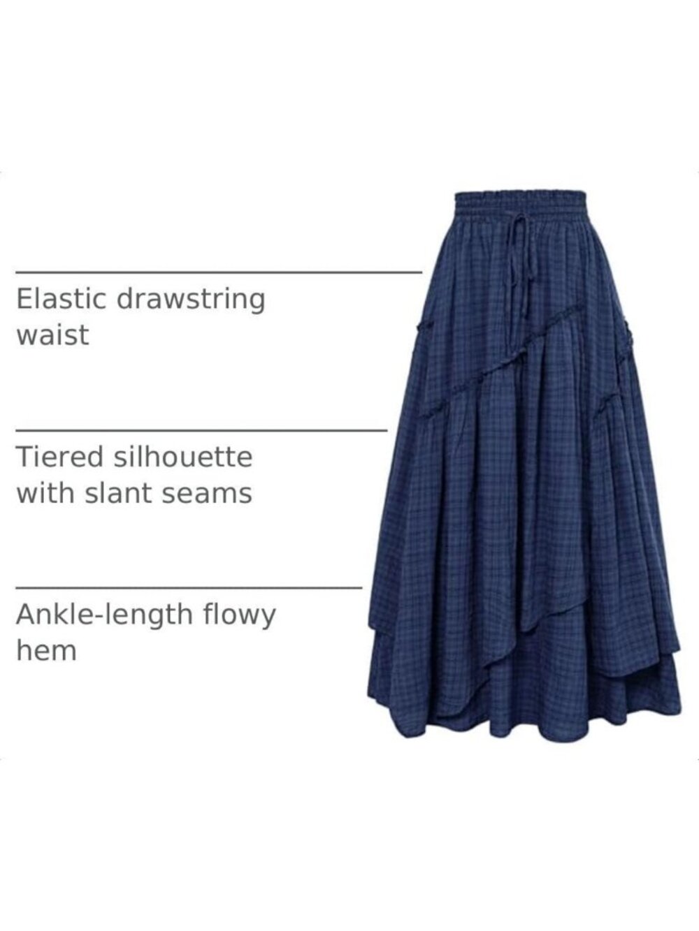 Renaissance Flowy Maxi Skirt for Women | Long Pirate Style Skirt, Boho Chic - Picture 4 of 9